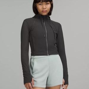 LuluLemon Mesh Hooded Define Cropped Jacket, Graphite Grey, Size 2
